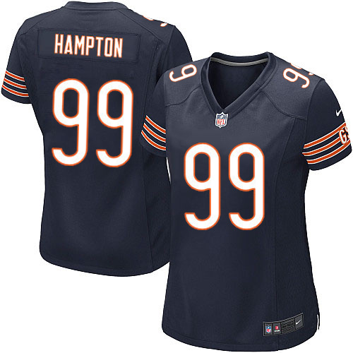 Women's Game Dan Hampton Nike Jersey Navy Blue Home - #99 NFL Chicago Bears